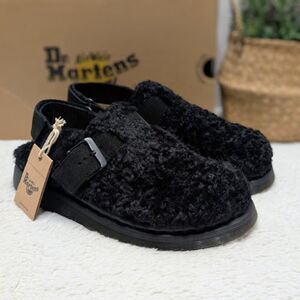 Dr. Martens Jorge II Black Deluxe Borg Fleece + E.H. Suede Mules UK 6 NIB